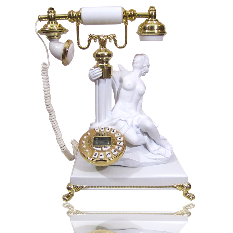 Ретро телефон "Обнаженная девушка" керамика